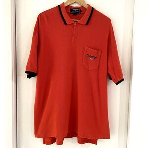 VTG Polo Sport Ralph Lauren Men's XXL Orange Short Sleeve Knit Shirt Preppy Flag